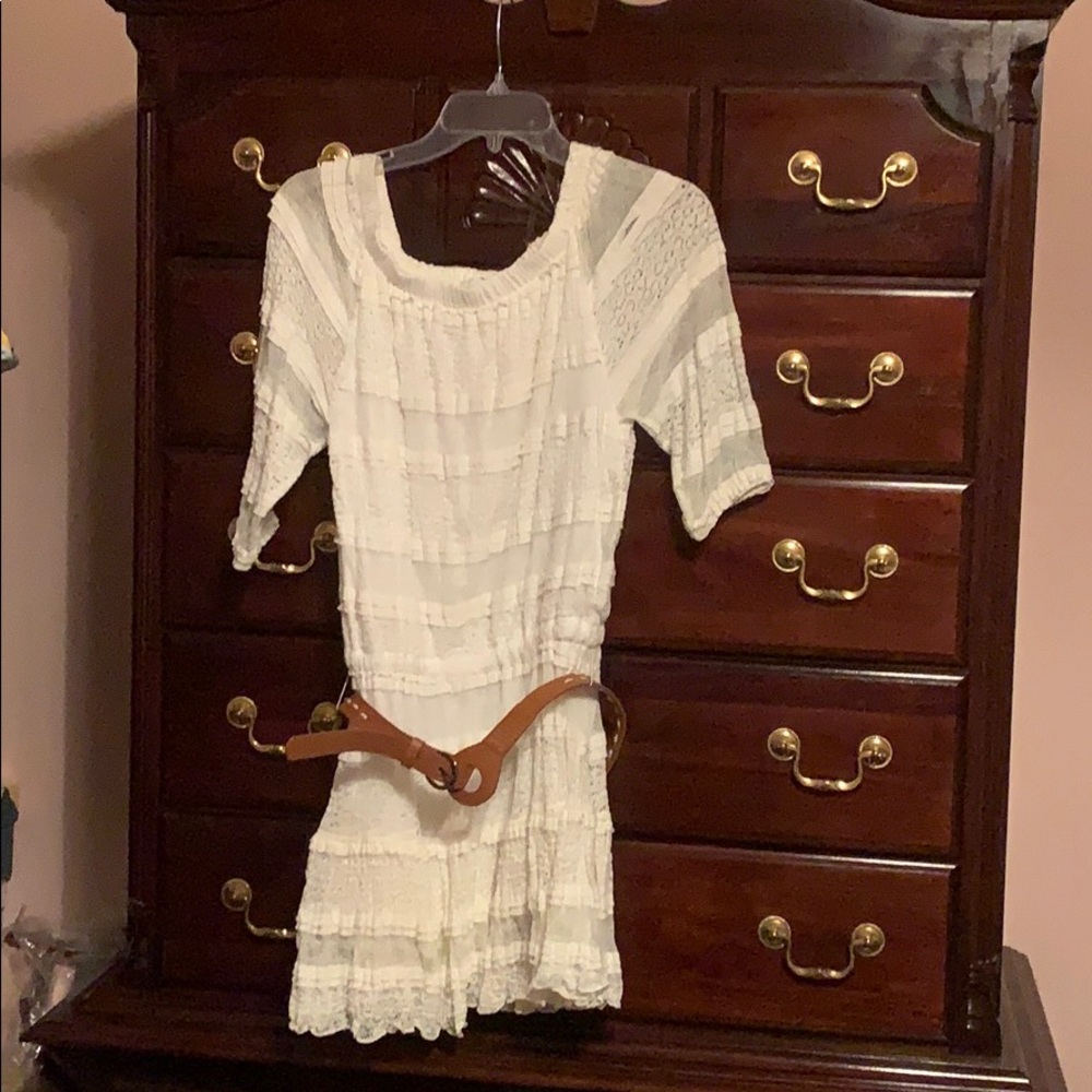 White lace mini dress
